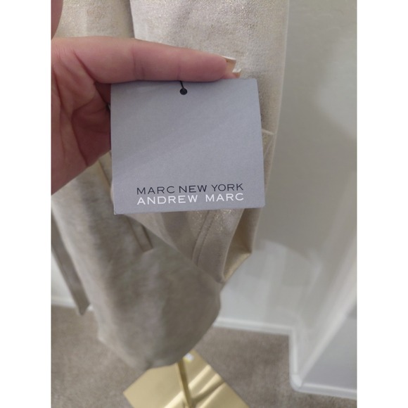 Andrew Marc New York Long Trench Coat Women's XS Long Button Up Gold NWT - Picture 3 of 5